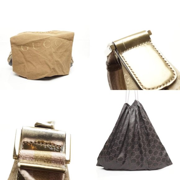 Auth Gucci Gg Beige Gold Jacquard #5546G12 - Picture 11 of 13